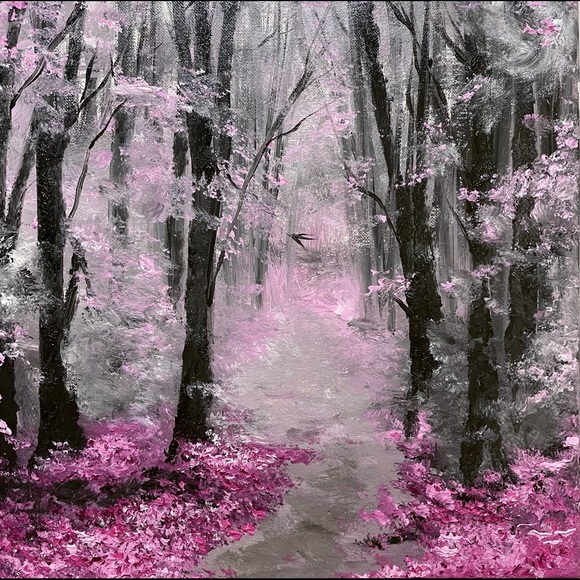 Other - PINK LANDSCAPE ORIGINAL ACRYLIC PAINTING